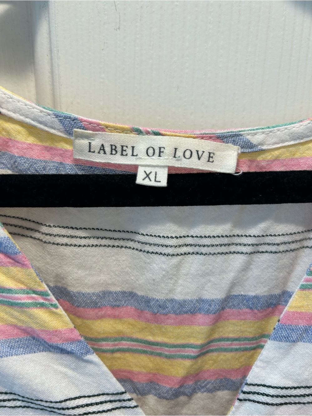 Label of Love XL Striped Tiered Midi Dress Puff Sleeve Coastal Boho - Picture 2 of 13